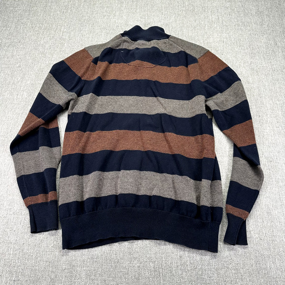 Refectory Sweater Mens Medium‎ 1/4 Button Multicolor Striped Pullover - Picture 5 of 9